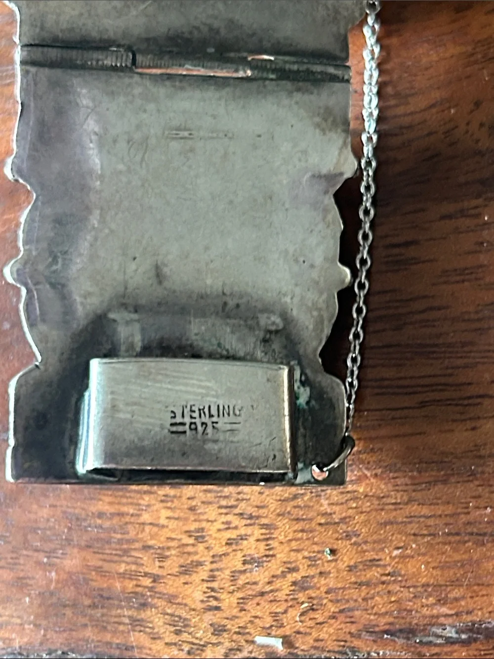 Vintage sterling silver panel bracelet